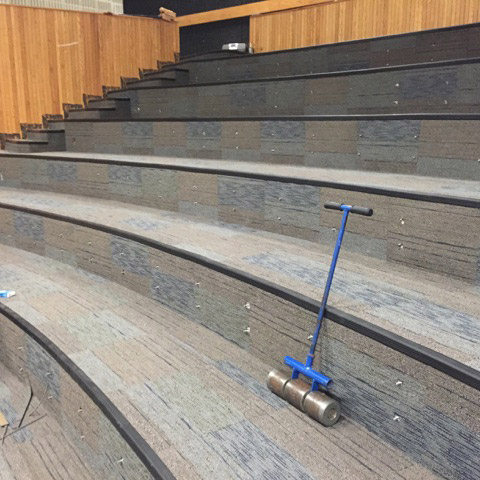 Style: Unscripted  Color: Talk Show - Carpet Tile Installation at Mount Wachusett Communtiy College Auditorium