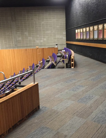 Style: Unscripted  Color: Talk Show - Carpet Tile Installation at Mount Wachusett Communtiy College Auditorium