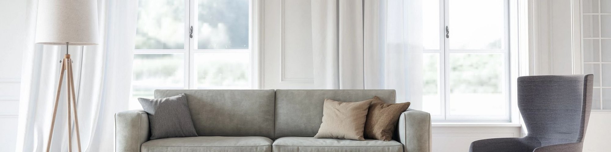 Couch On Bright Window Backdrop