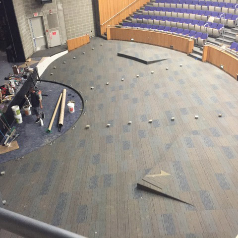 Style: Unscripted  Color: Talk Show - Carpet Tile Installation at Mount Wachusett Communtiy College Auditorium