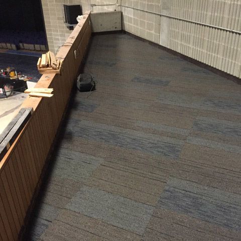 Style: Unscripted  Color: Talk Show - Carpet Tile Installation at Mount Wachusett Communtiy College Auditorium