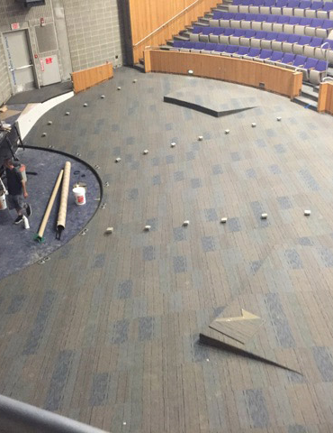 Style: Unscripted  Color: Talk Show - Carpet Tile Installation at Mount Wachusett Communtiy College Auditorium